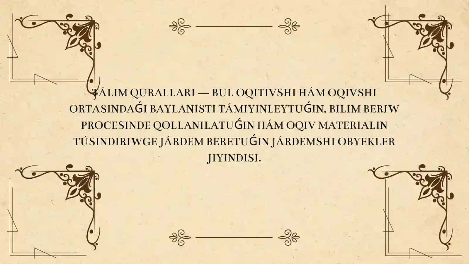 TÀLIM QURALLARI 2