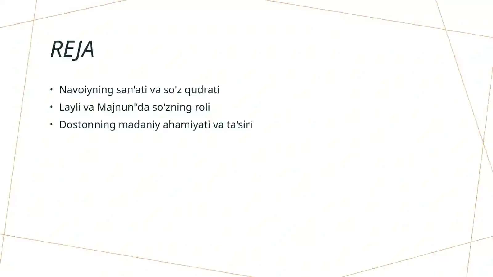 Navoiyning [ Layli va Majnun] dostonida soʻzning ulugʻlanishi 2