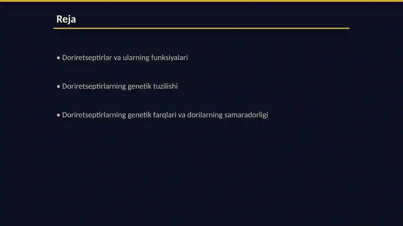 Doriretseptirlarning genetik farqlari 2