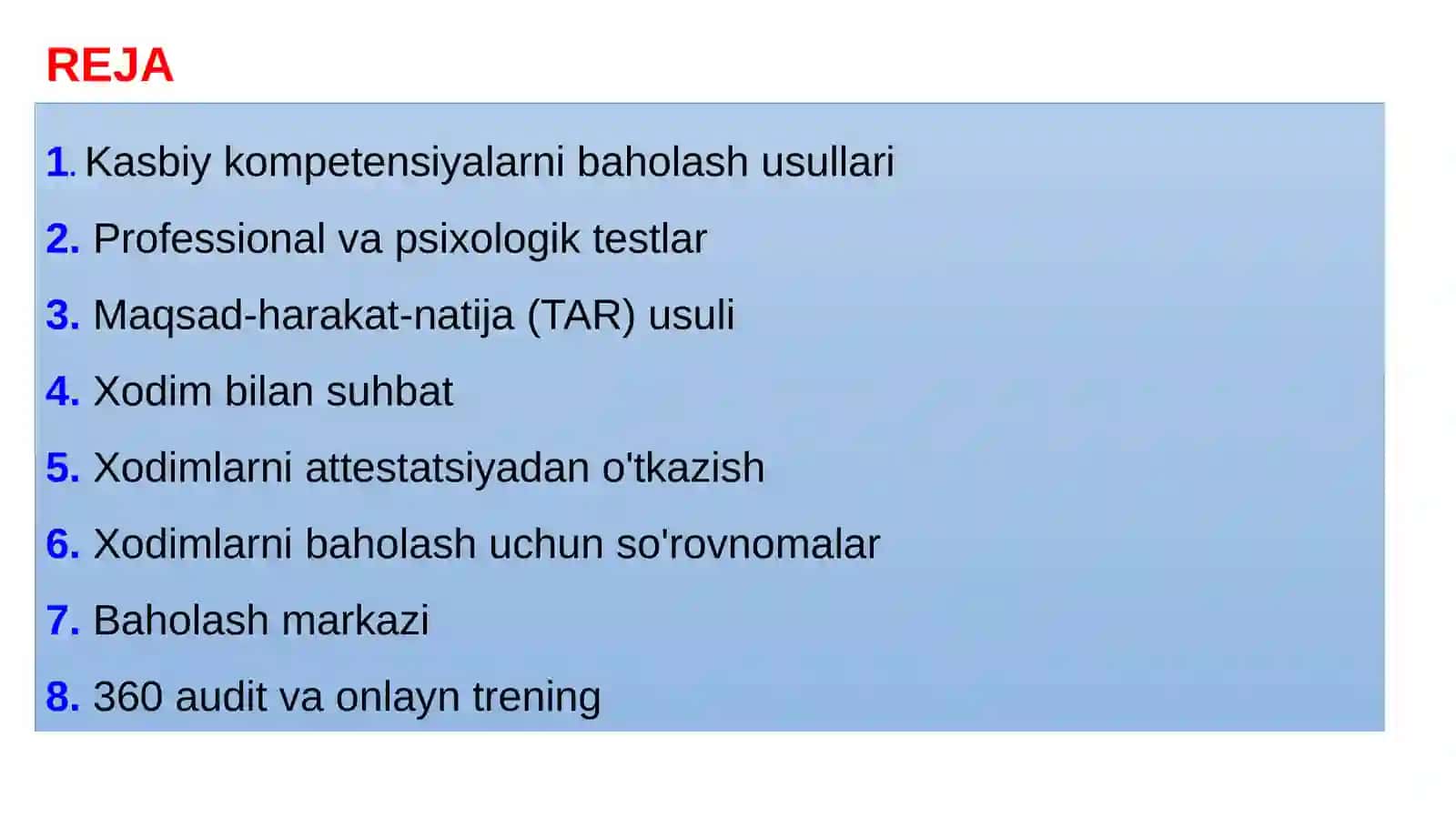 Kasbiy kompetensiyalarni baholash usullari 2