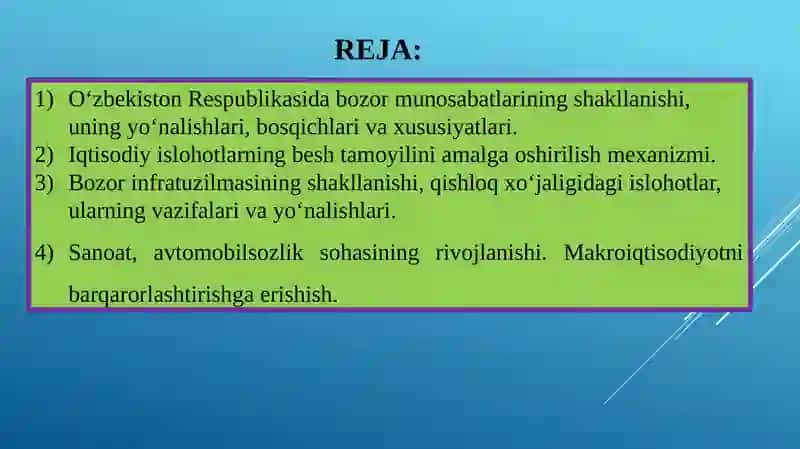 IQTISODIY ISLOHOTLAR, XUSUSIY MULKCHILIKNING SHAKLLANISHI 2