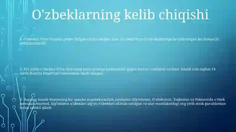 Afĝonistondagi Òzbeklar Tarixi 2