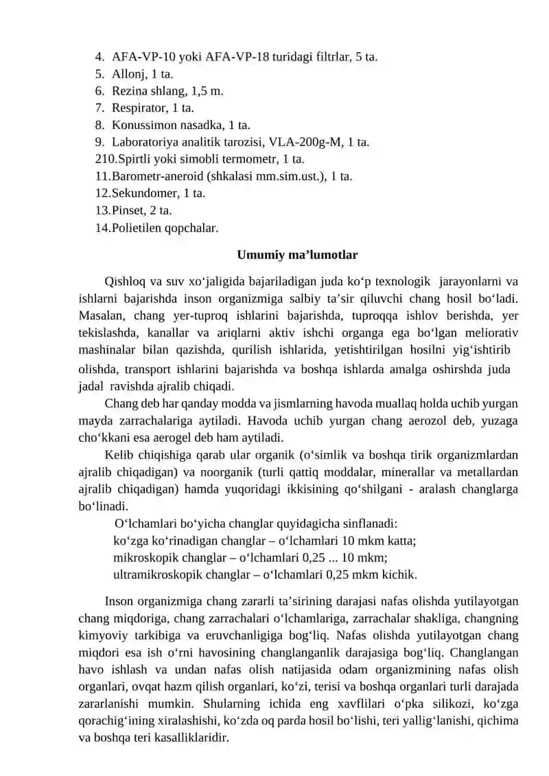 Havo Tarkibidagi Chang Miqdorini Hisoblash 2