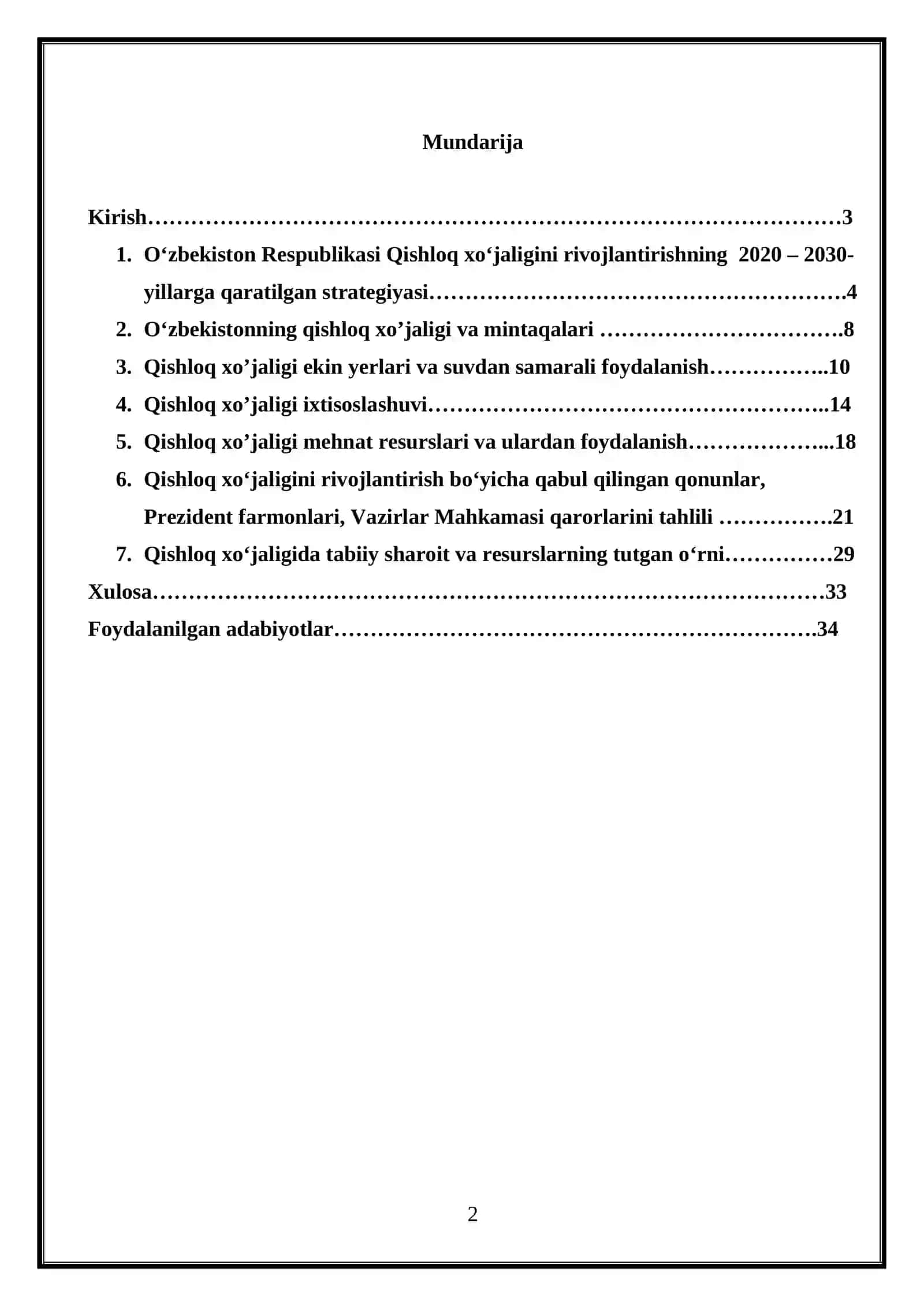 Qishloq xo‘jaligi geografiyasi 2