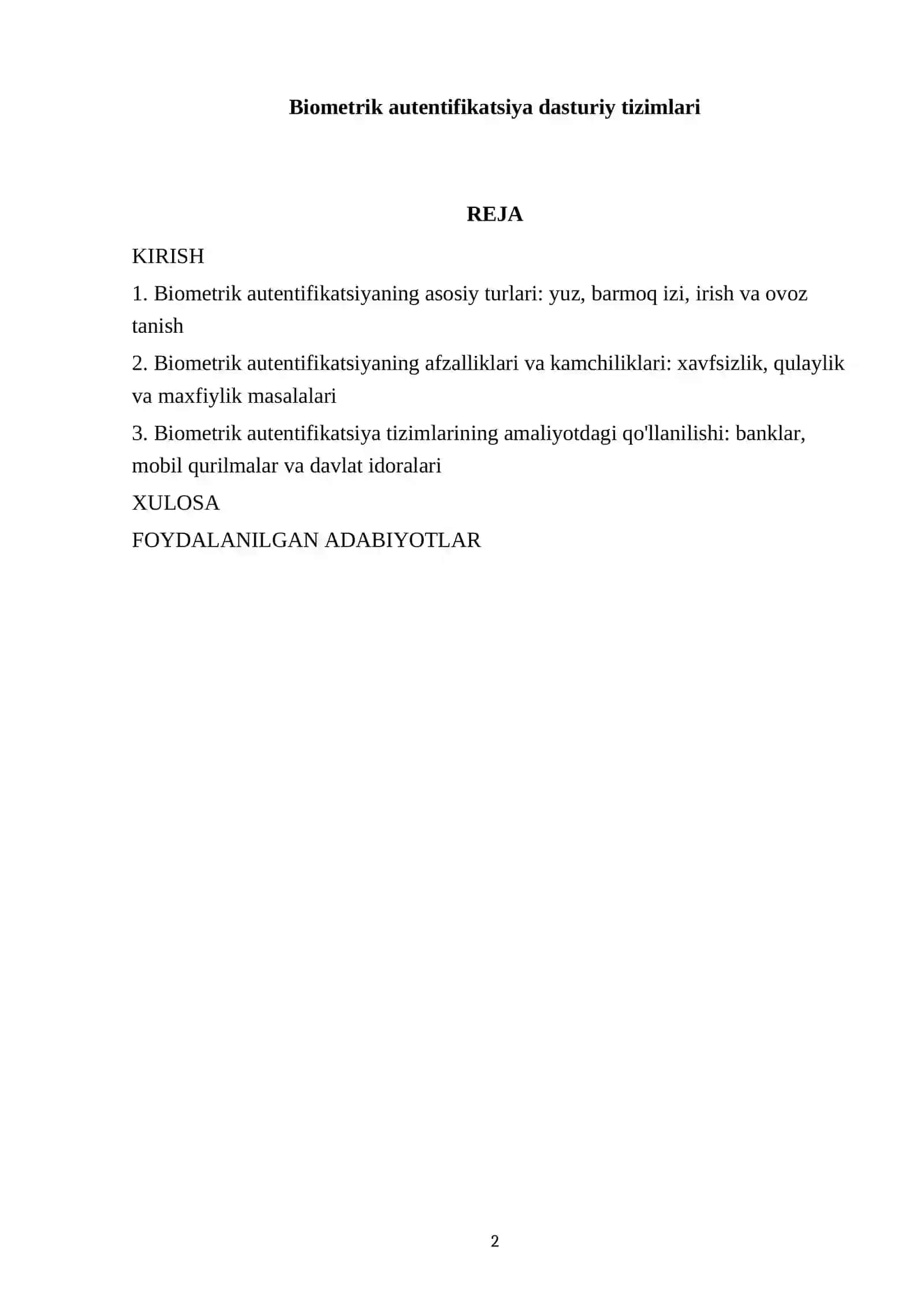 Biometrik autentifikatsiya dasturiy tizimlari 2