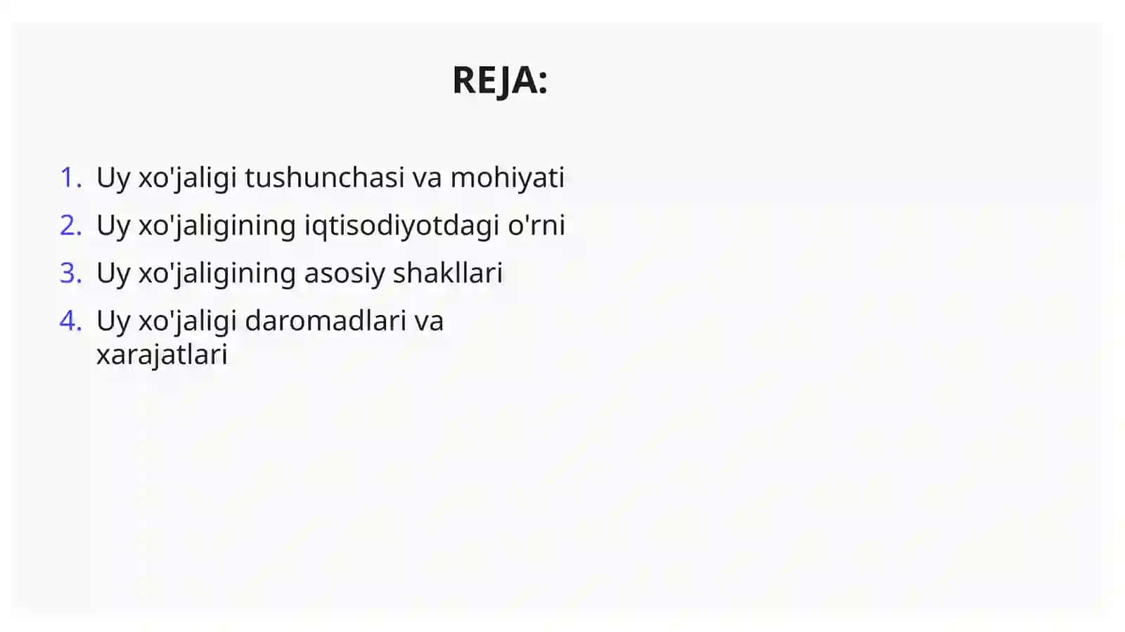Uy xo'jaligi va uning shakllari 2
