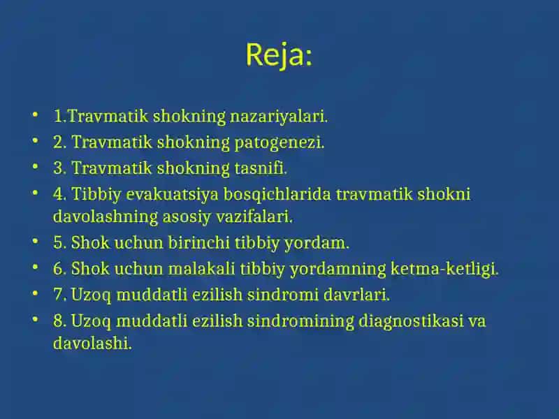 Travmatikshok. Uzoq muddatli siqilish sindromi 2