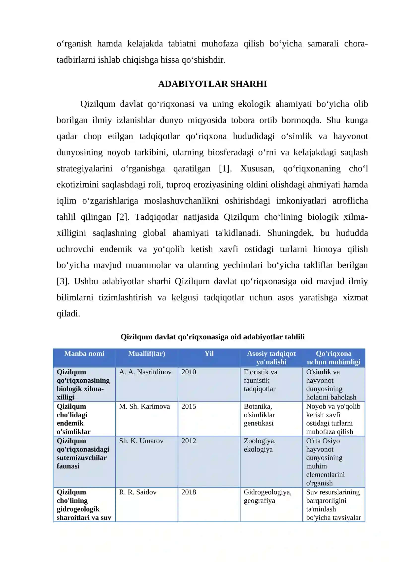 QIZILQUM DAVLAT QO‘RIQXONASI 2