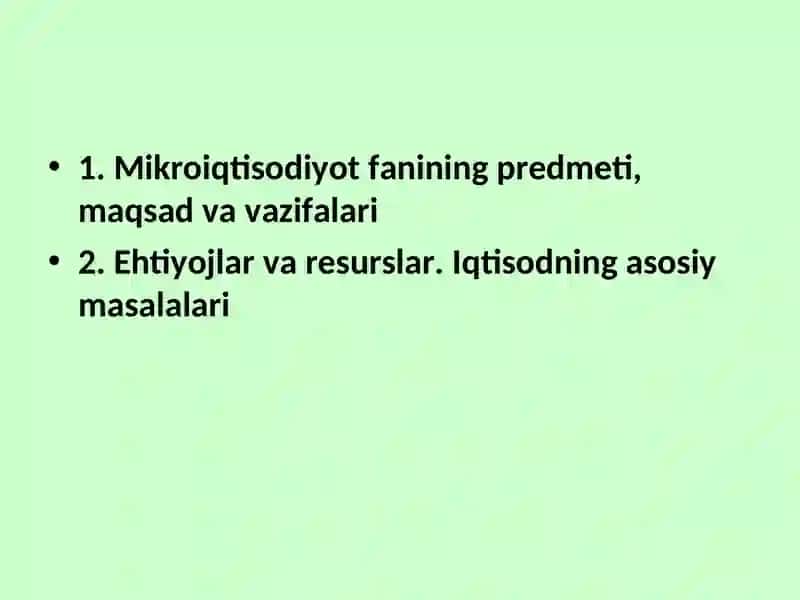 Mikroiqtisodiyot 2