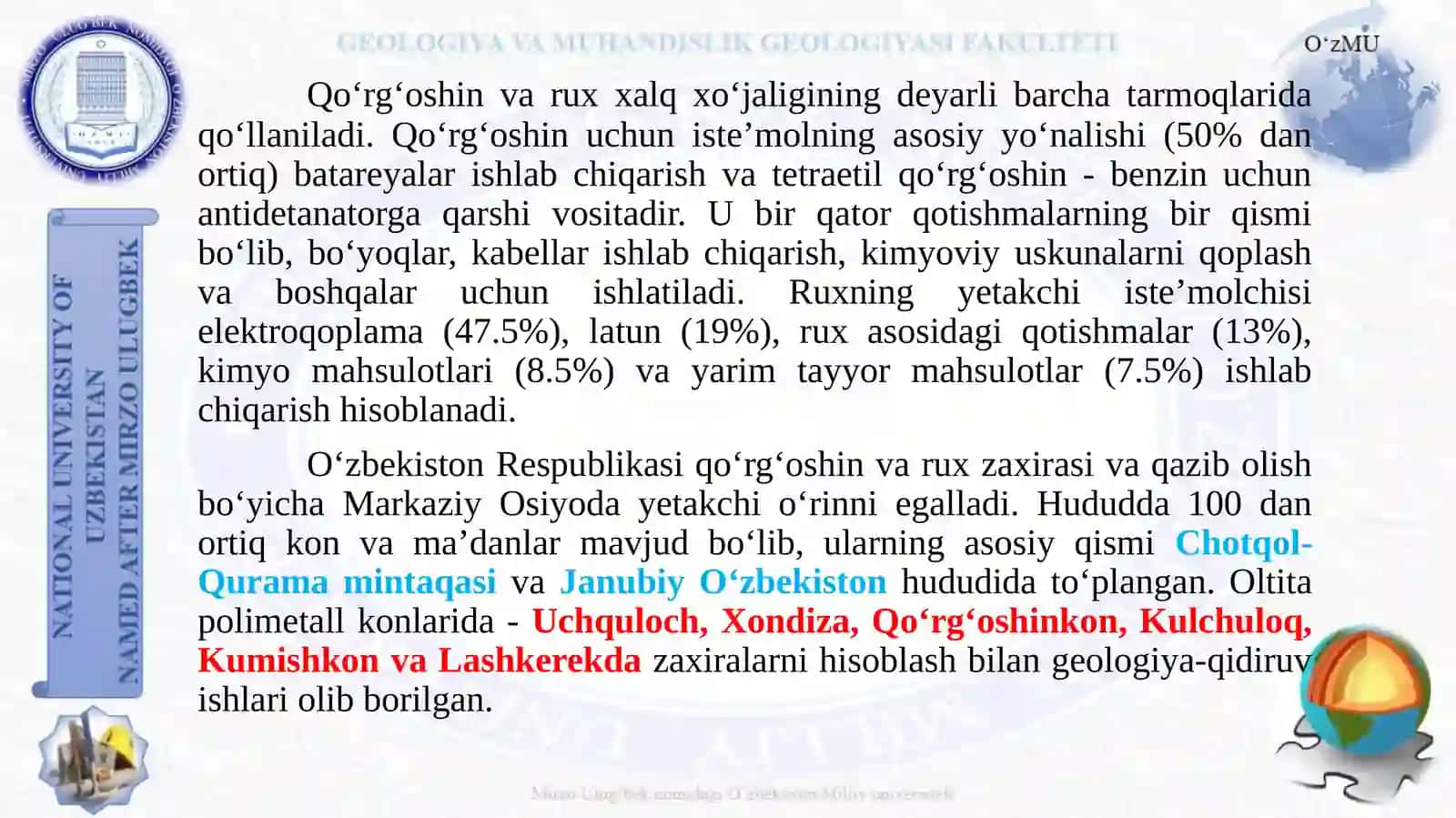 O‘zbekiston Ma’dan konlari Geologiyasi 2