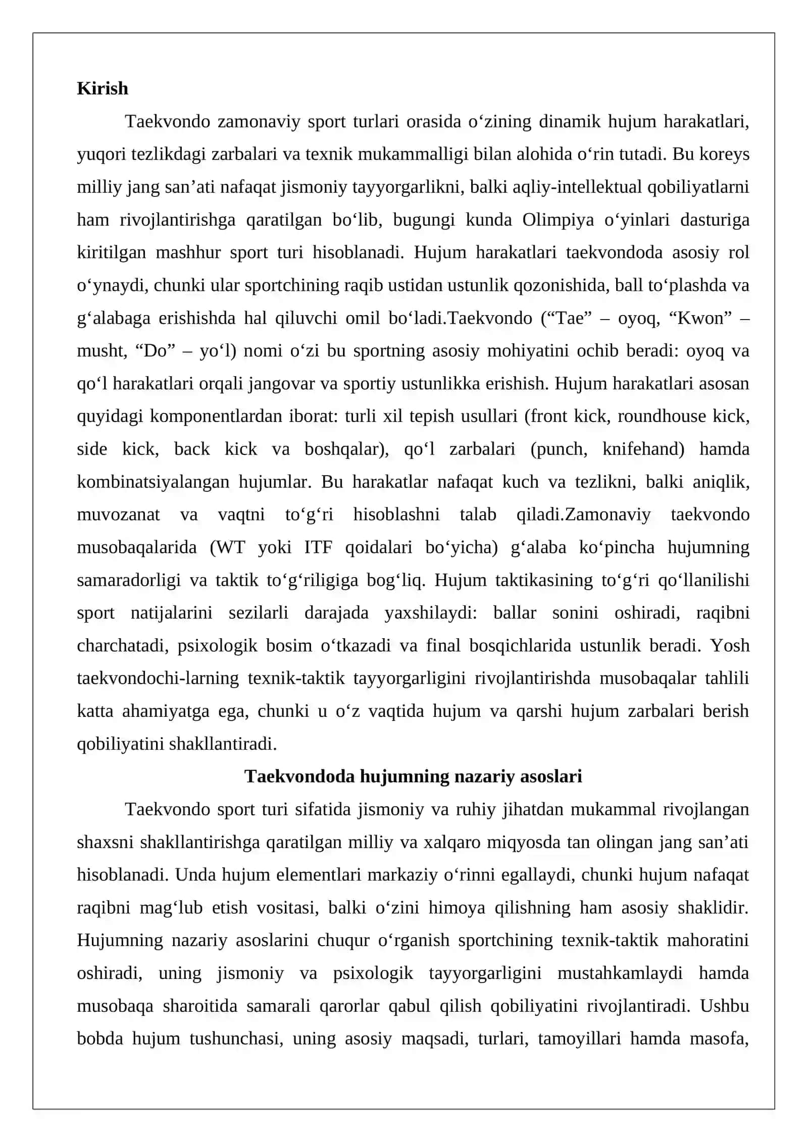 Hujumning maqsadi Taekvondo 2