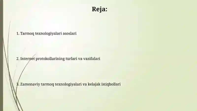 Tarmoq texnologiyalari.internet protokollari 2