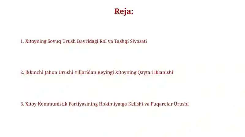 Ikkinchi Jahon Urushidan Keyingi Xitoyning Qayta Tiklanishi 2