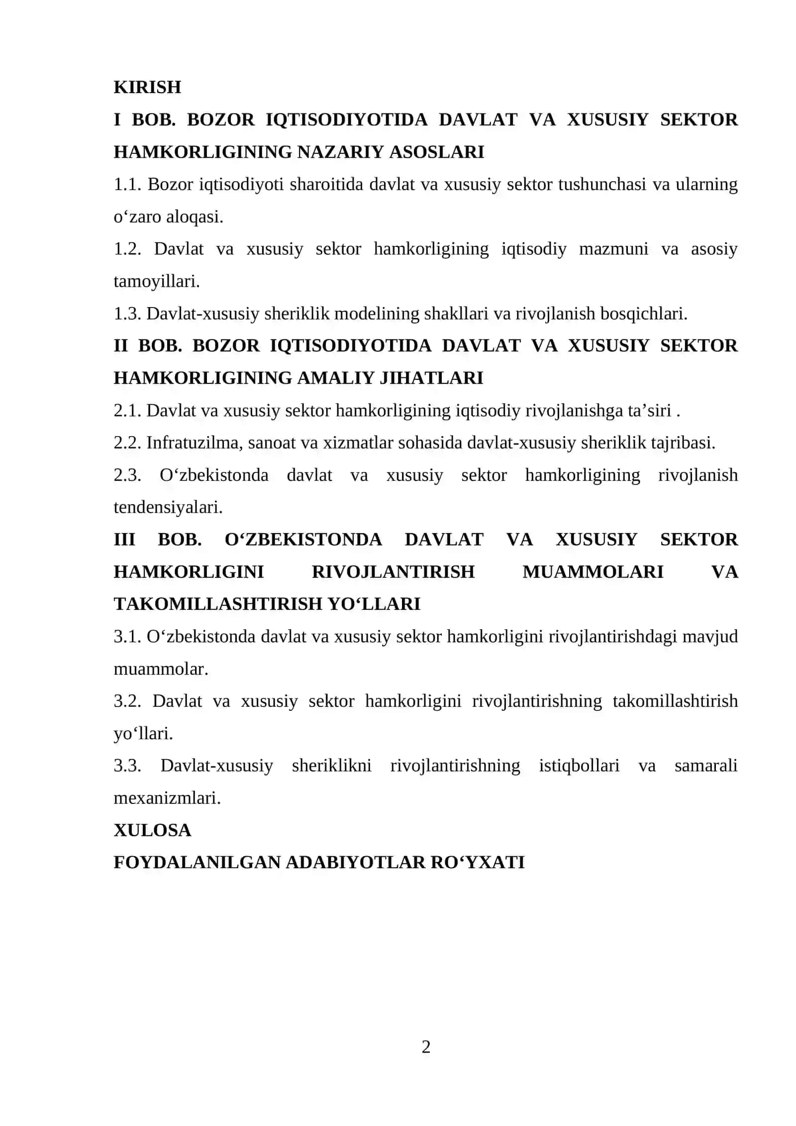 Bozor iqtisodiyotida davlat va xususiy sektor hamkorligi 2