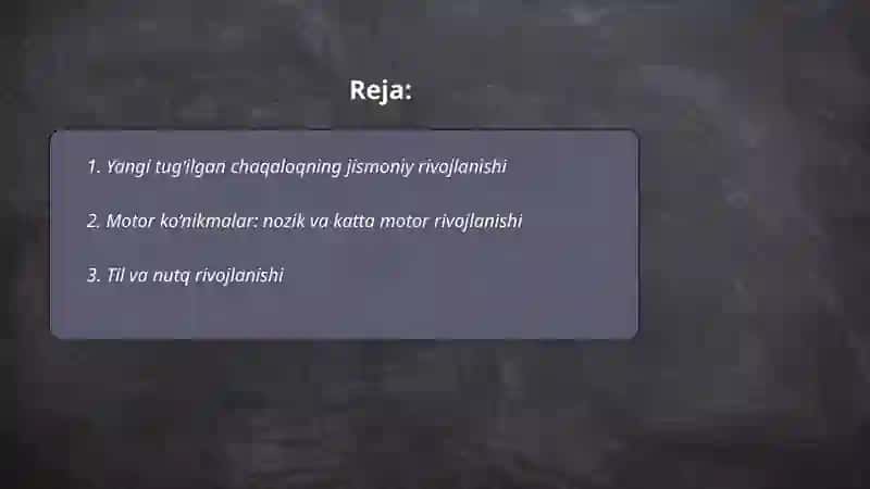 Bolaning rivojlanishi 2