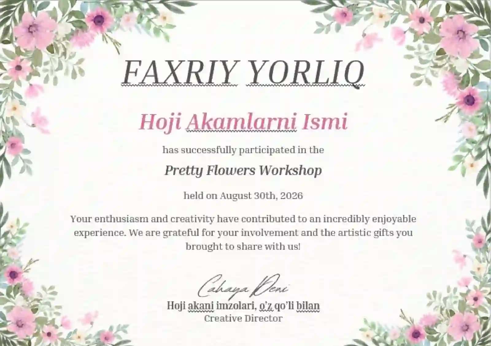 Faxriy yorliq 2