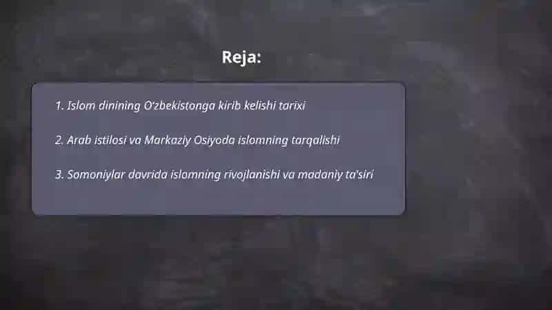 Islom dini va oʻzbekistondagi oʻrni 2