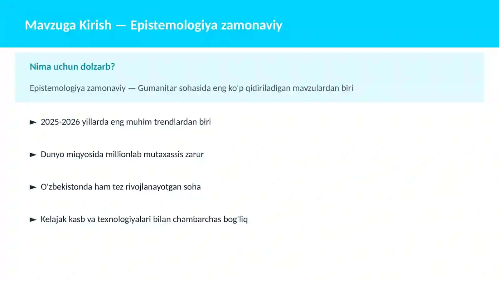 Epistemologiya zamonaviy 2