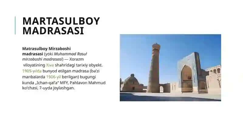 Matrasul Mirzaboshi Madrasasi 2