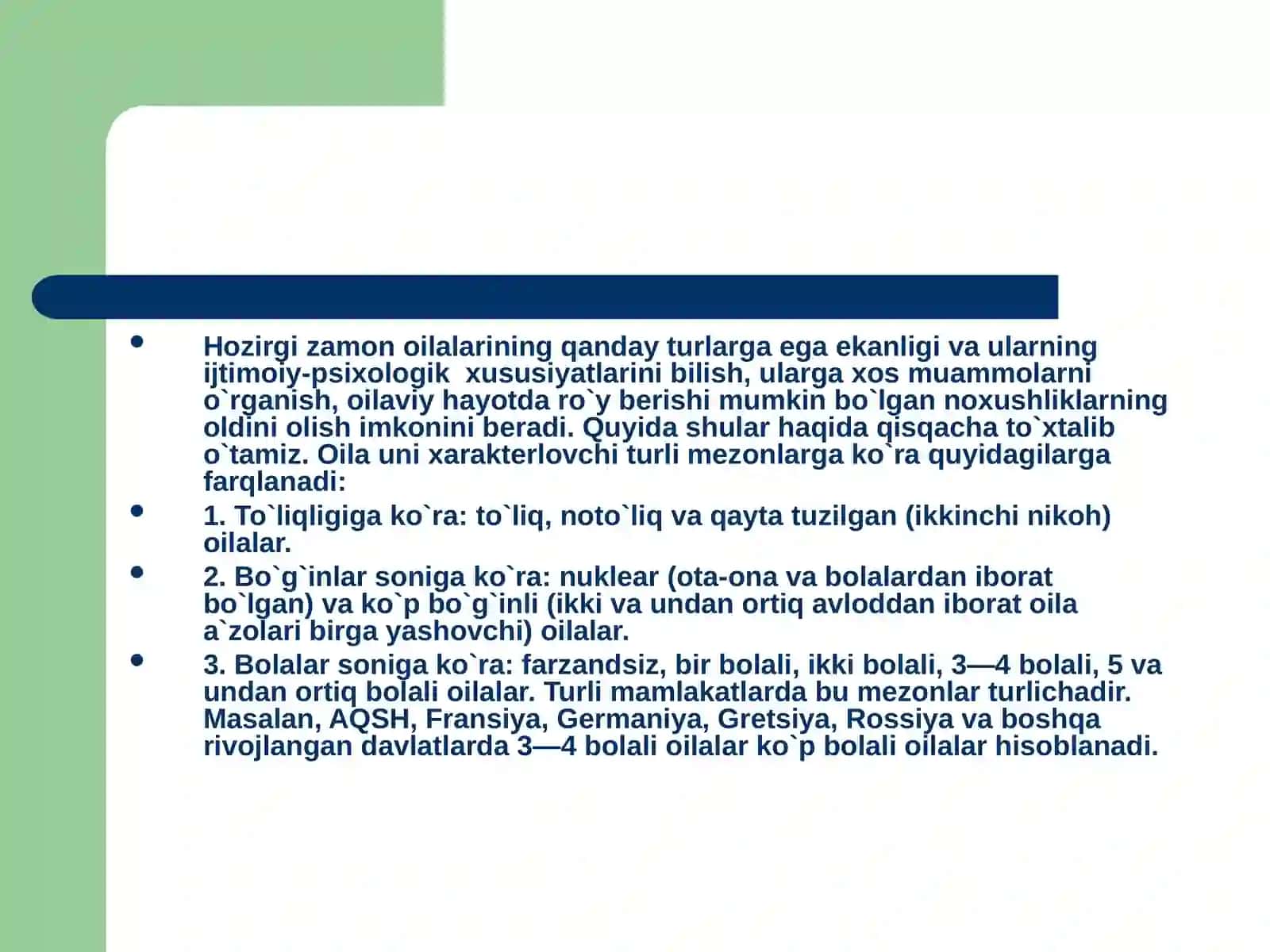 Hozirgi zamon oilalarning turlari va vazifalari 2
