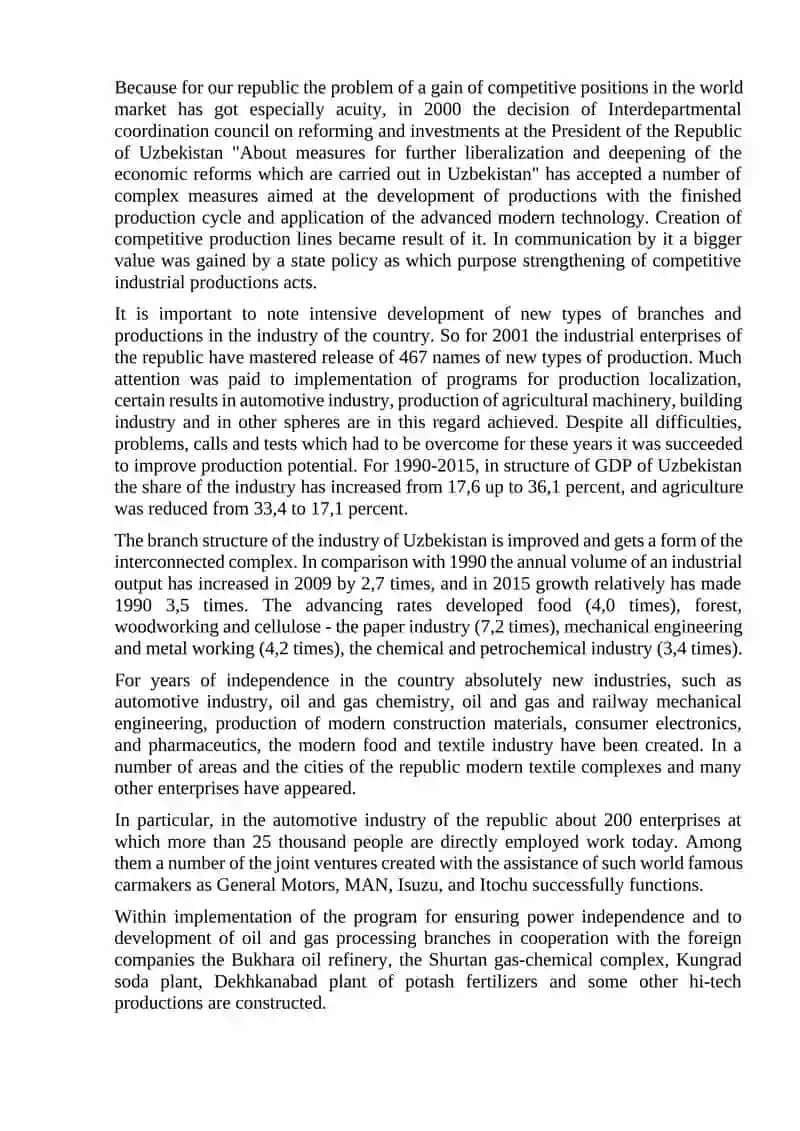 Industry of Uzbekistan 2