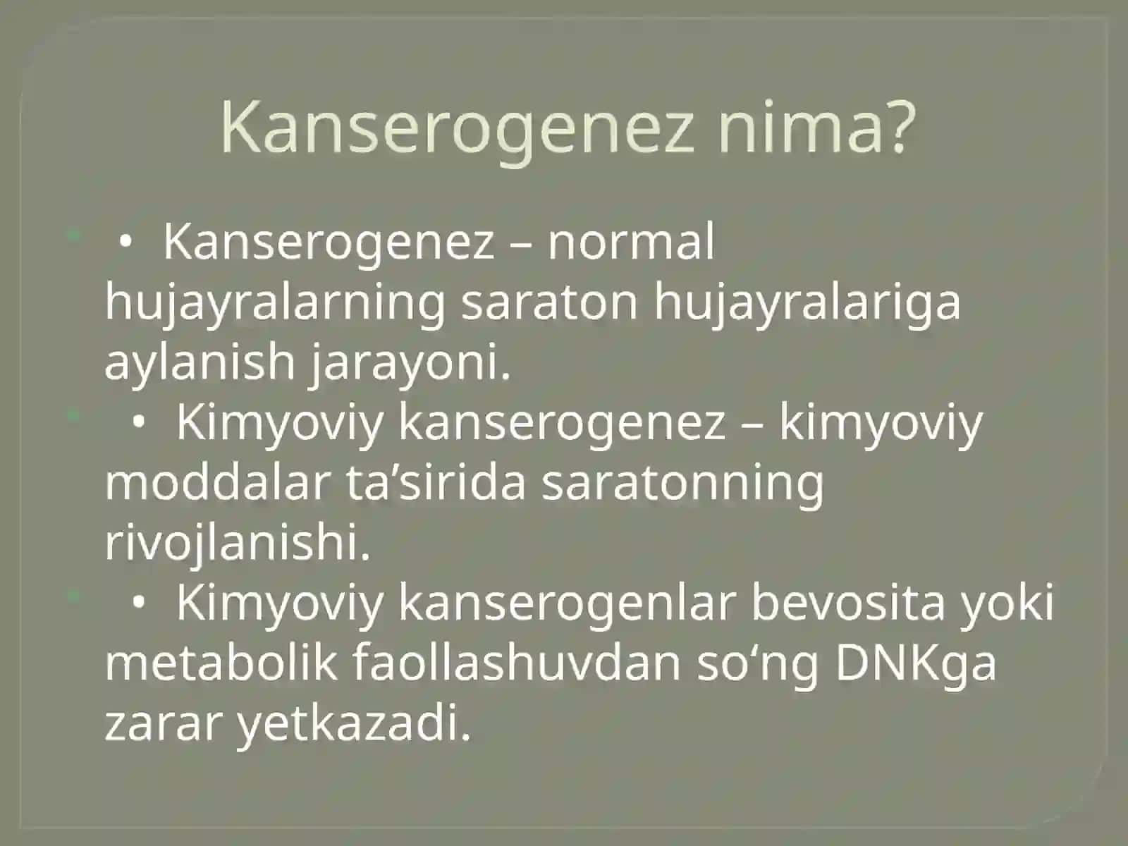 Sitoxrom P450 Oqsili Polimorfizmi va Kimyoviy Kanserogenez 2