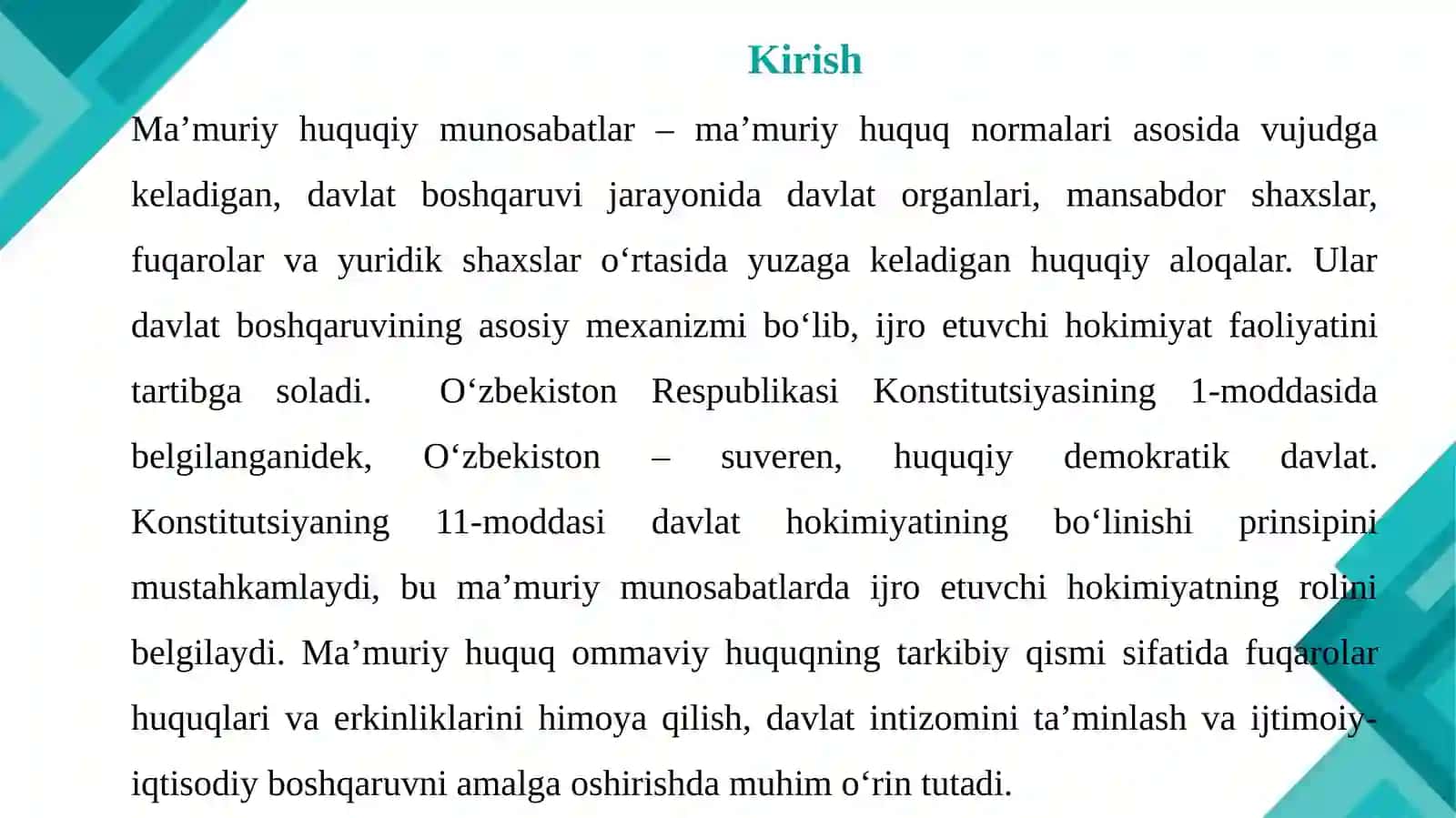 MA’MURIY HUQUQIY MUNOSABATLARNING TURLARI 2