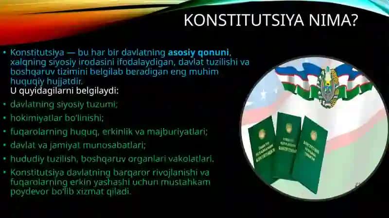 O‘zbekiston Konstitutsiyasi tarixi va yangi tahrirda qabul qilinishi 2