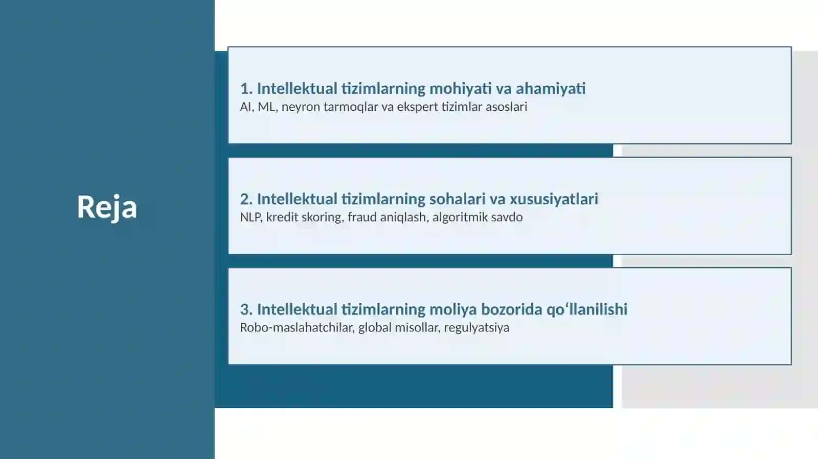 Moliya bozorida intellektual tizimlar 2