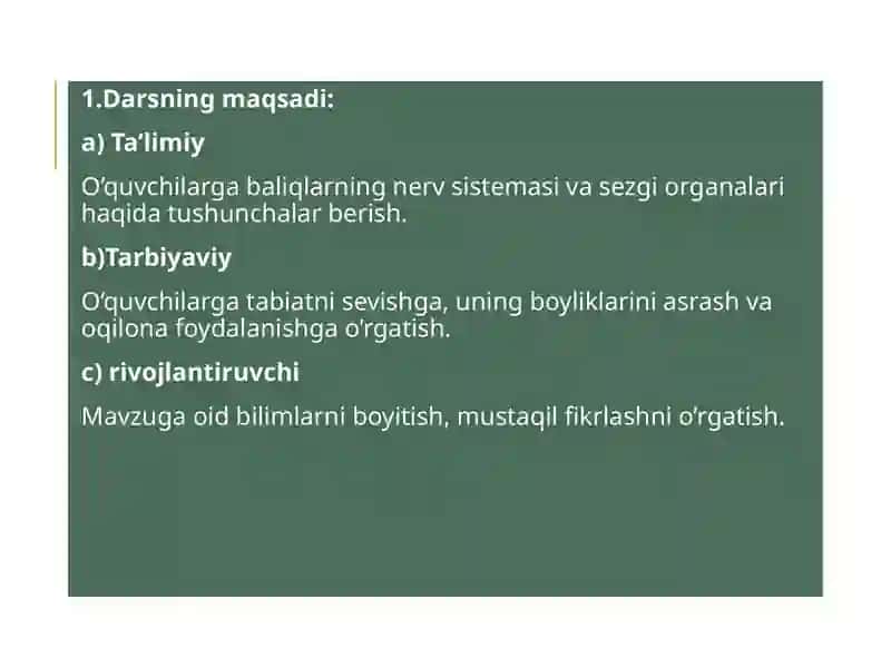 Baliqlarning nerv sistemasi va sezgi organlari 2