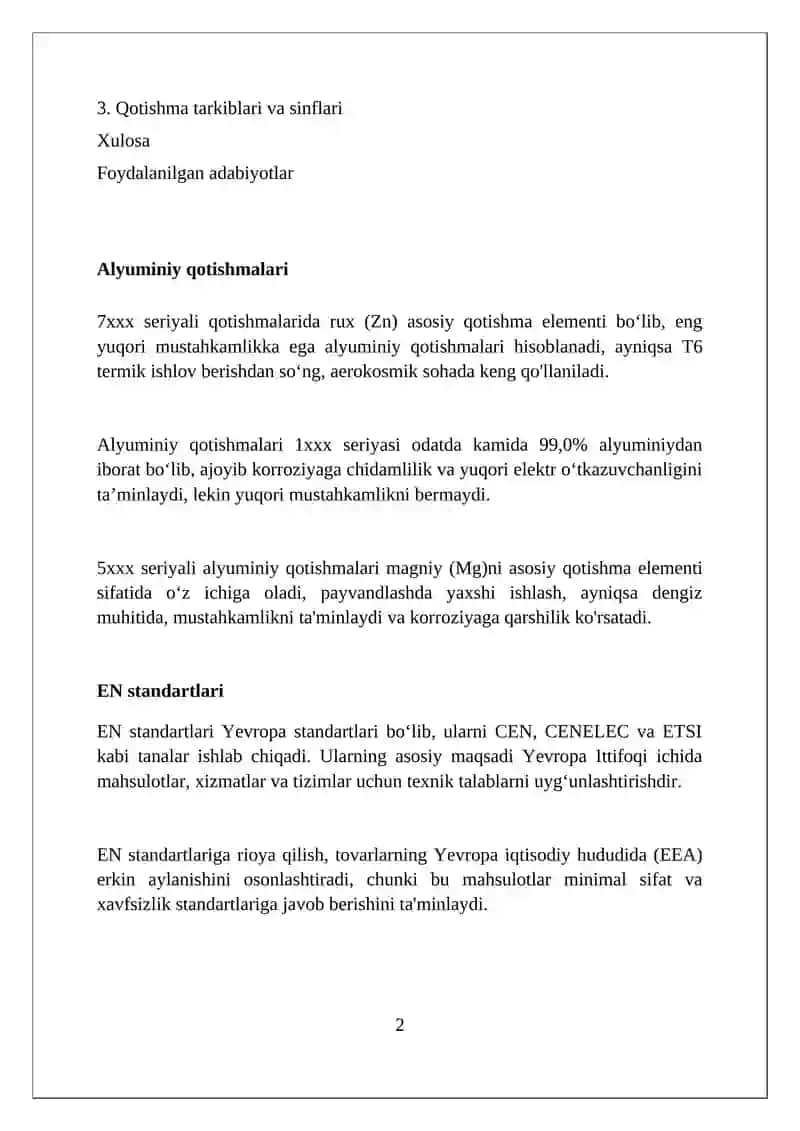 Alyuminiy qotishmalari 2