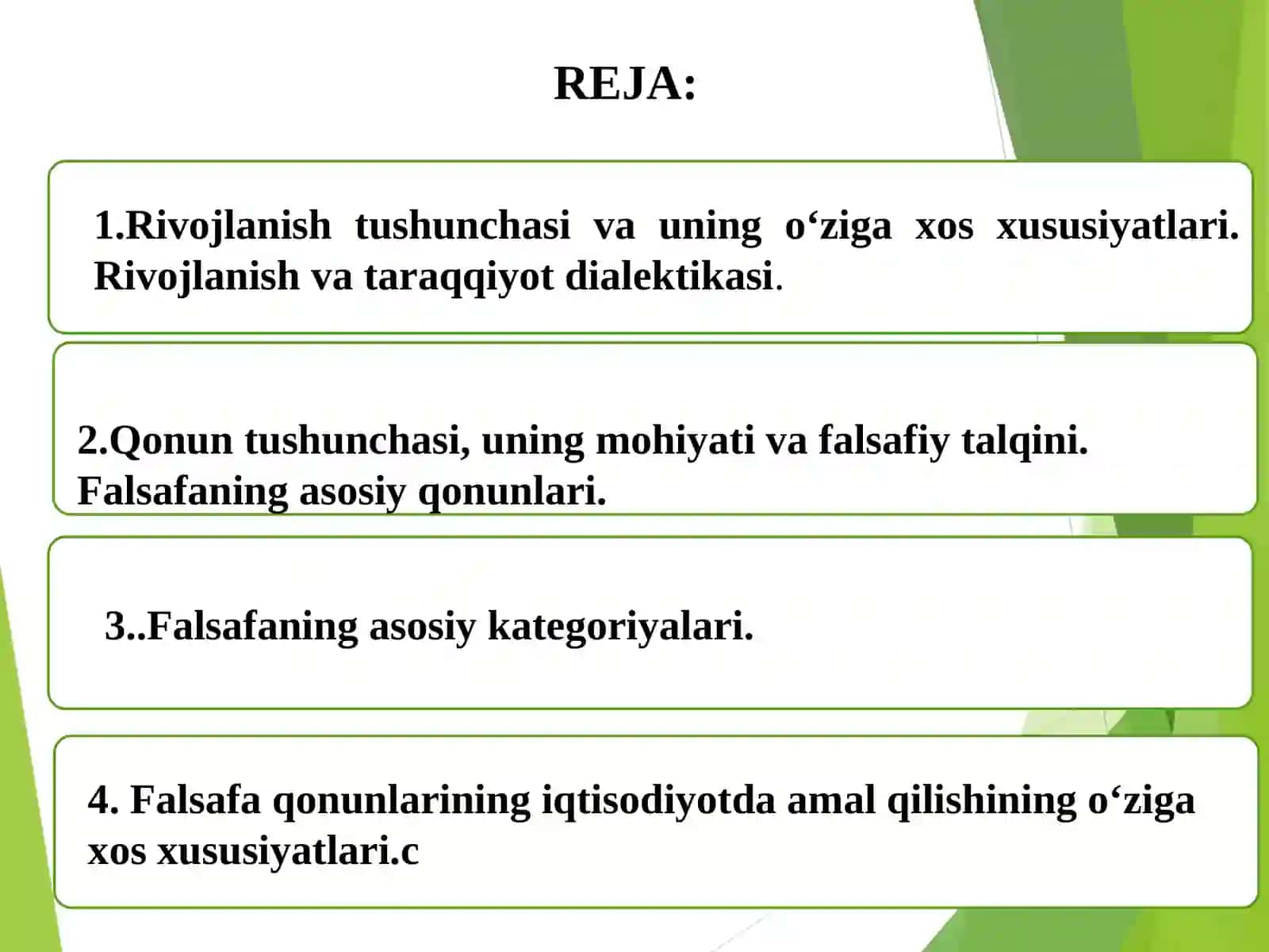 Rivojlanish falsafasi 2