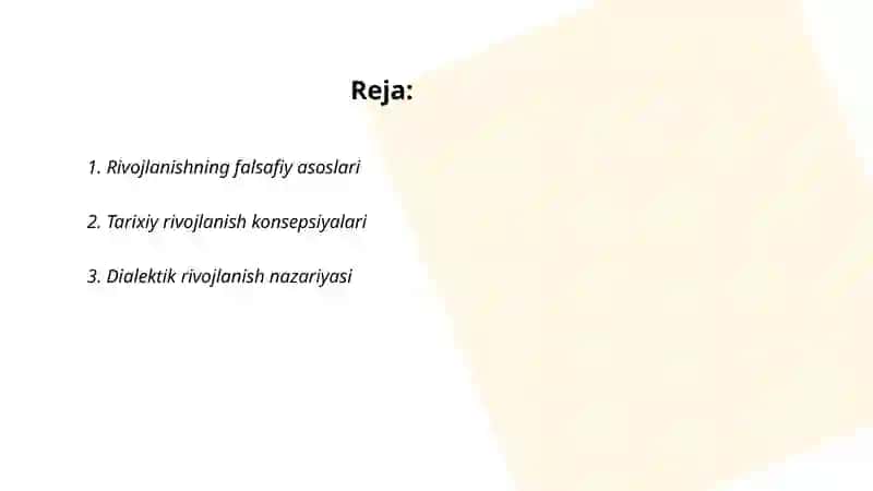 Rivojlanish falsafasi 2