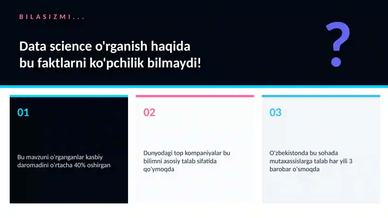 TA'LIM VA O'RGANISH: Data science o'rganish 2