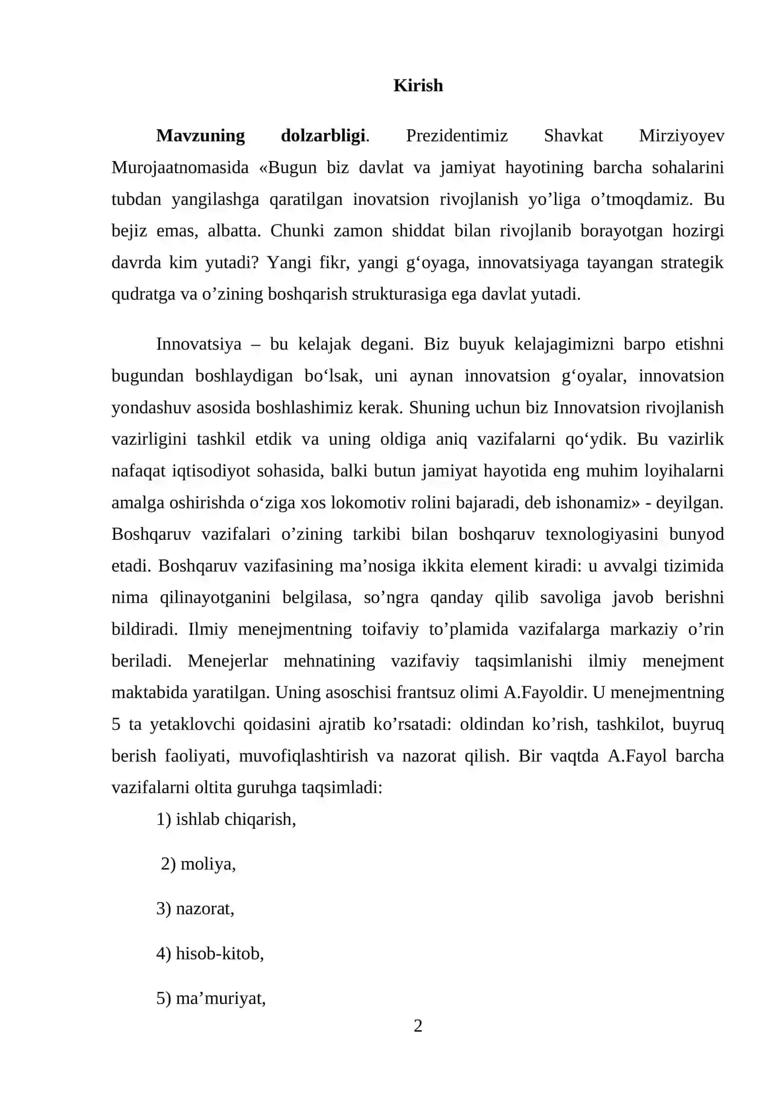 BOSHQARUV USULLARINI TAKOMILLASHTIRISH 2