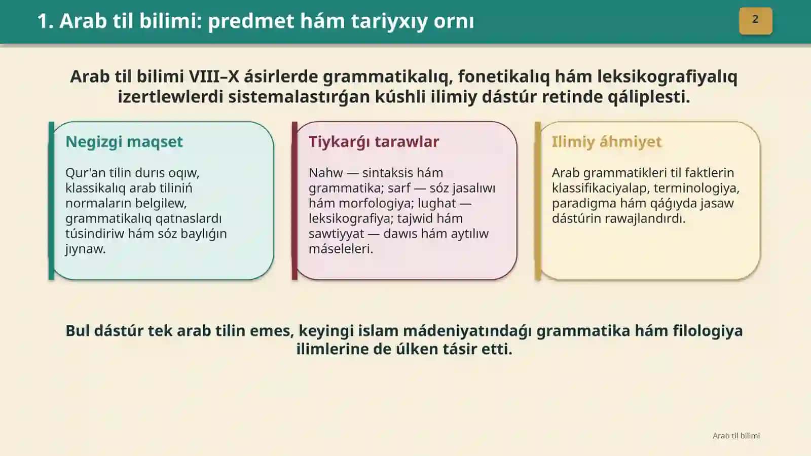 Arab til bilimi 2