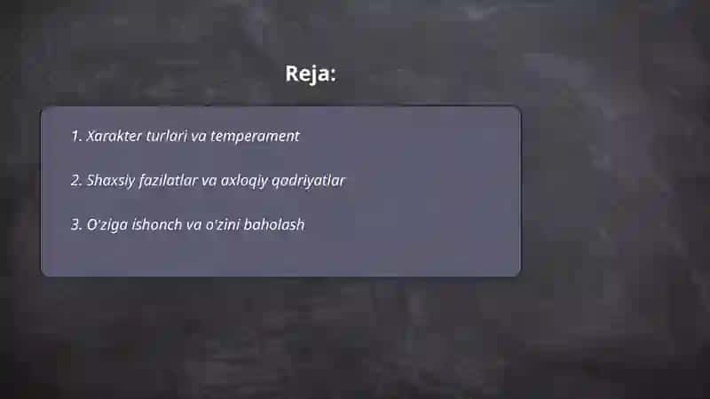 Xarakter va qobilyat 2