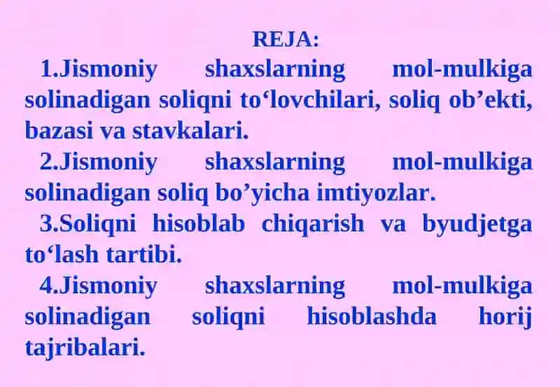 JISMONIY SHAXSLARDAN OLINADIGAN MOL-MULK SOLIG’I 2