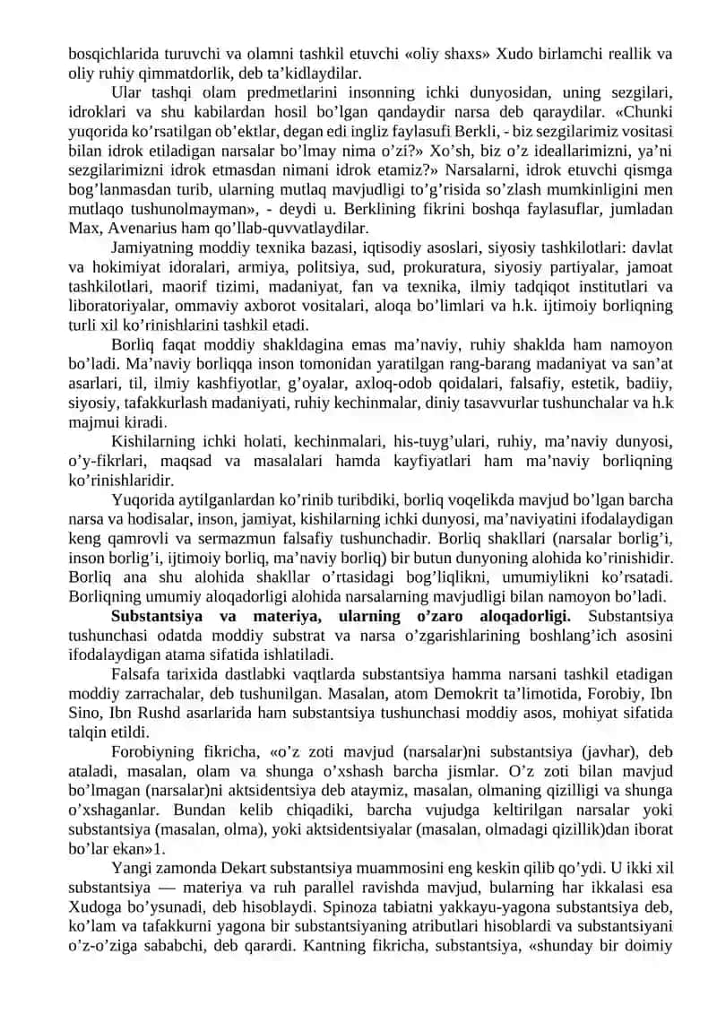 Borliq, ontologiya va metafizika 2