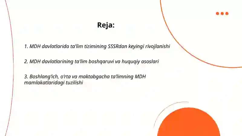 MDH davlatlarining ta'lim tizimi va o'ziga xos xususiyatlari 2