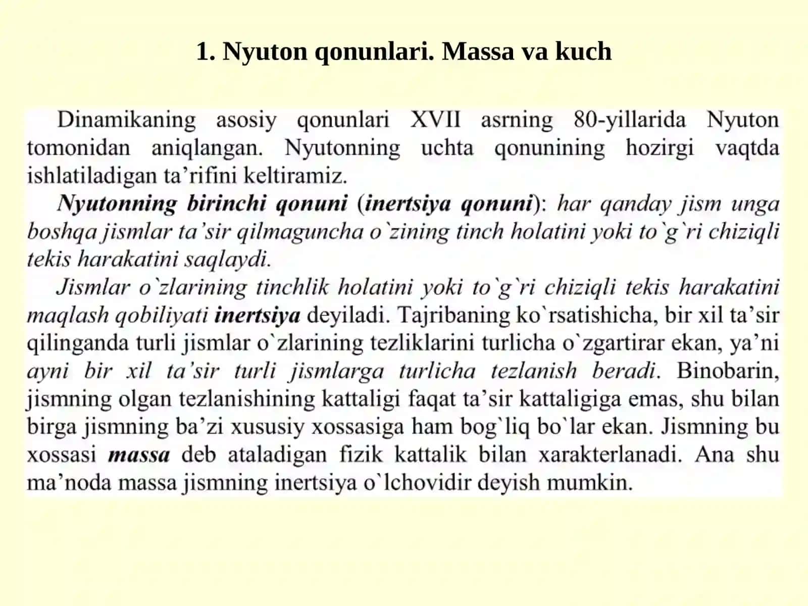 Dinamikaning asоsiy qоnunlari 2