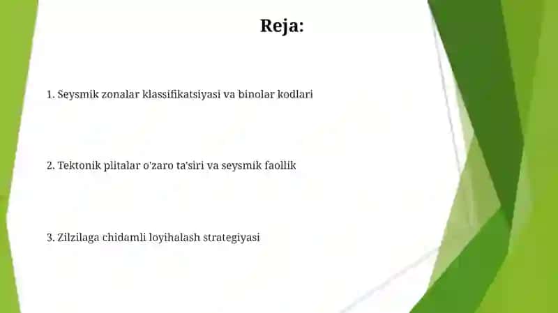 Zilzilaga chidamli loyihalash 2