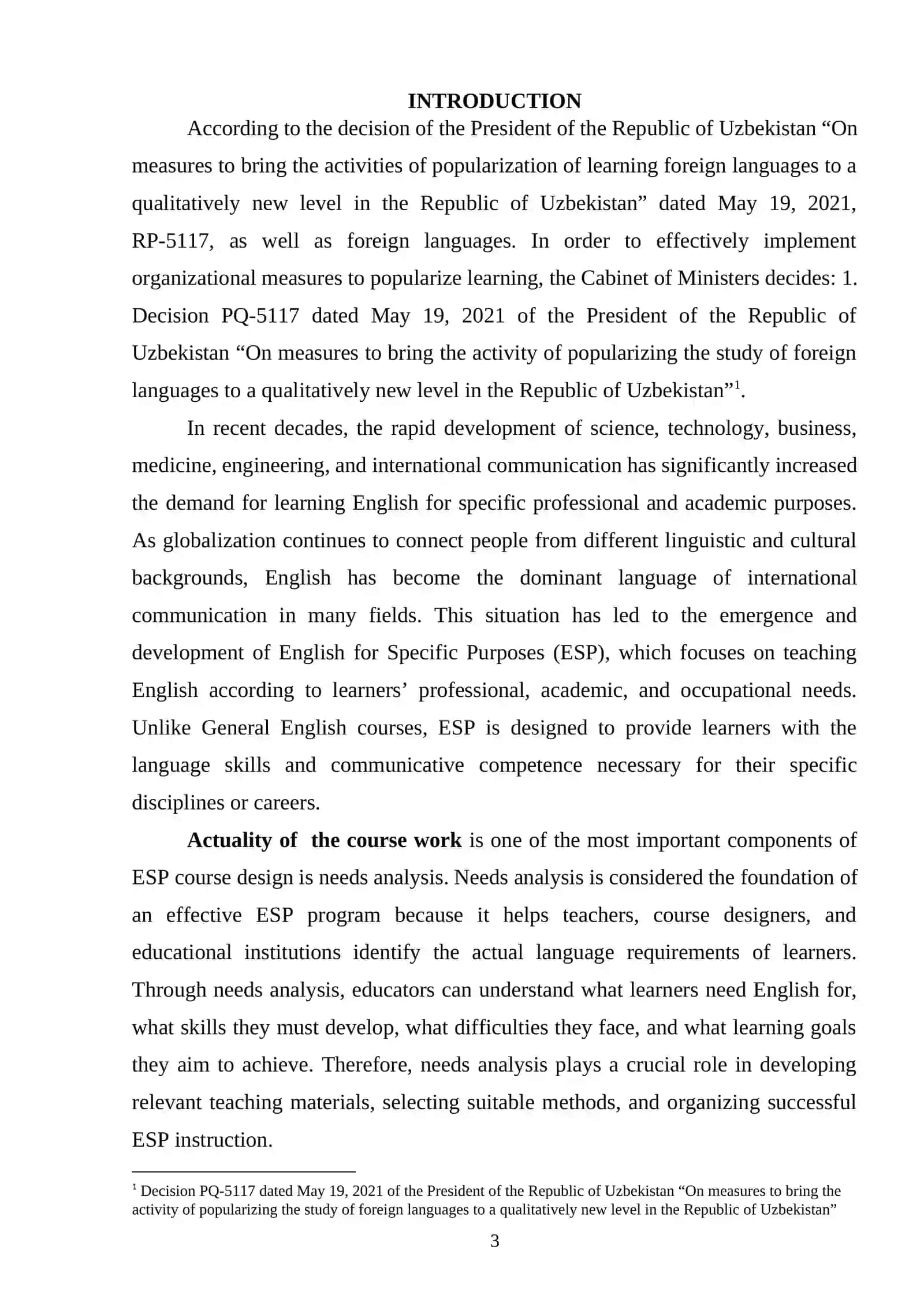 Needs analysis in ESP courses 2