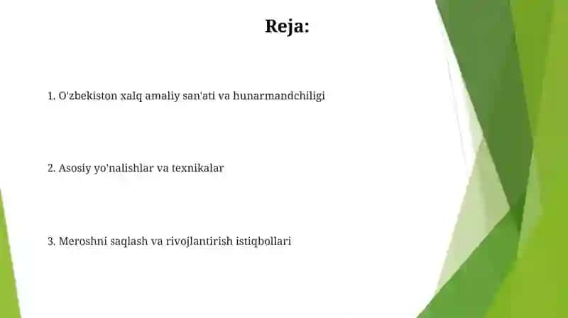 O'zbekiston xalq amaliy san'ati va hunarmandchiligi 2