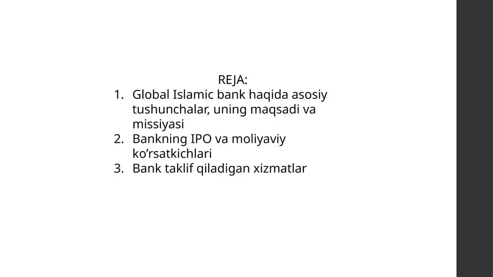 Islom Banki haqida taqdimot 2