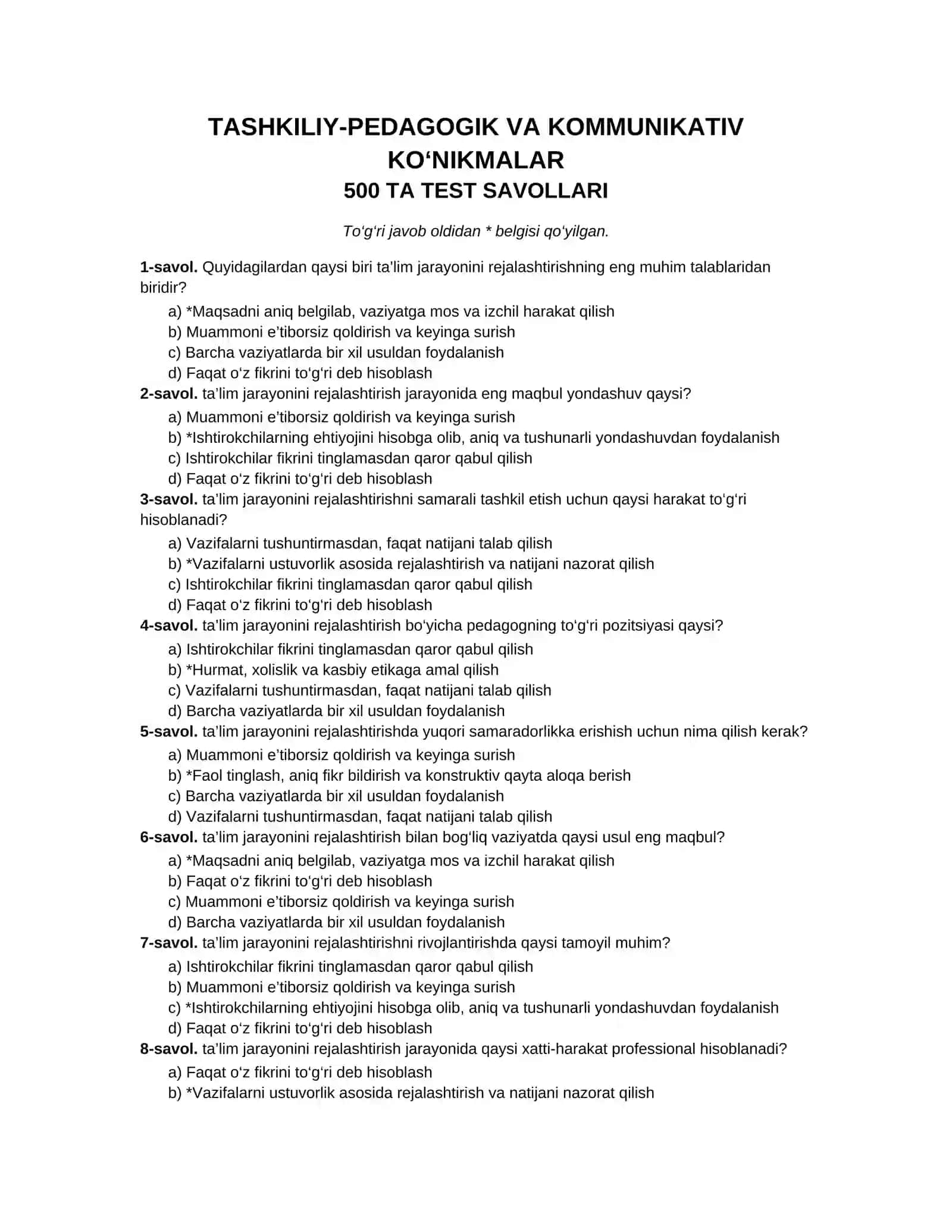 TASHKILIY-PEDAGOGIK VA KOMMUNIKATIV KO‘NIKMALAR 2
