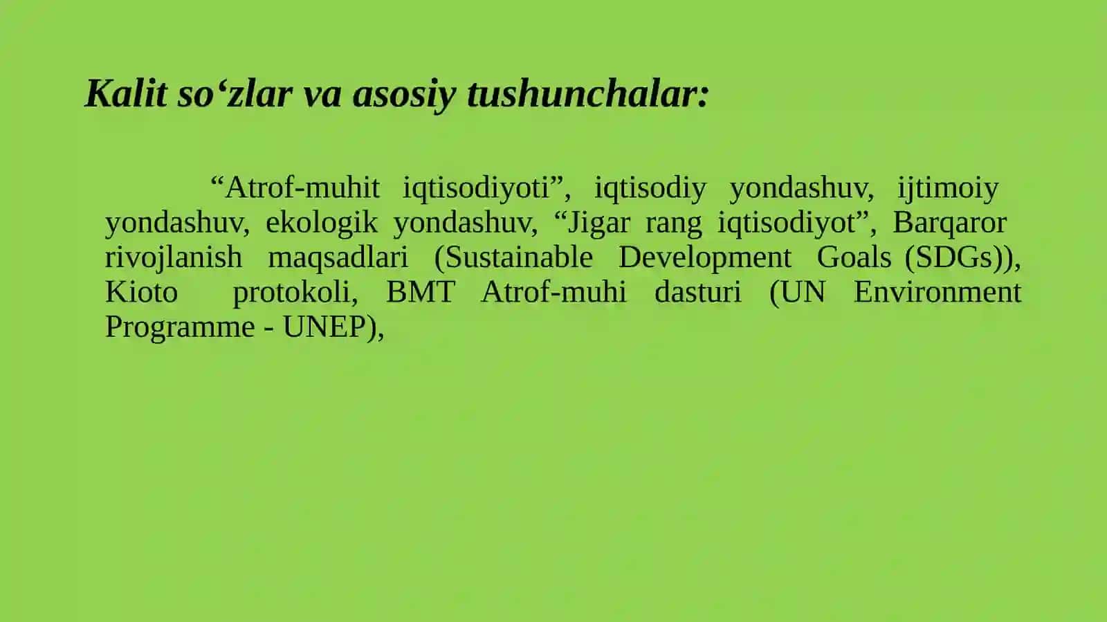 Yashili Iqtisodiyot 2