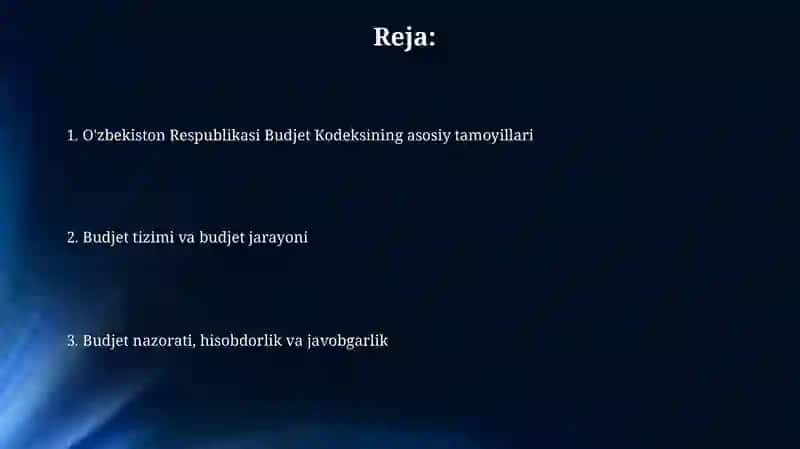 O'zbekiston Budjet kodeksi 2
