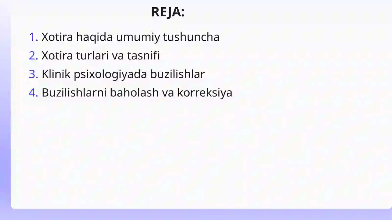 Klinik Xotira Turlari va Ularning Xususiyatlari 2