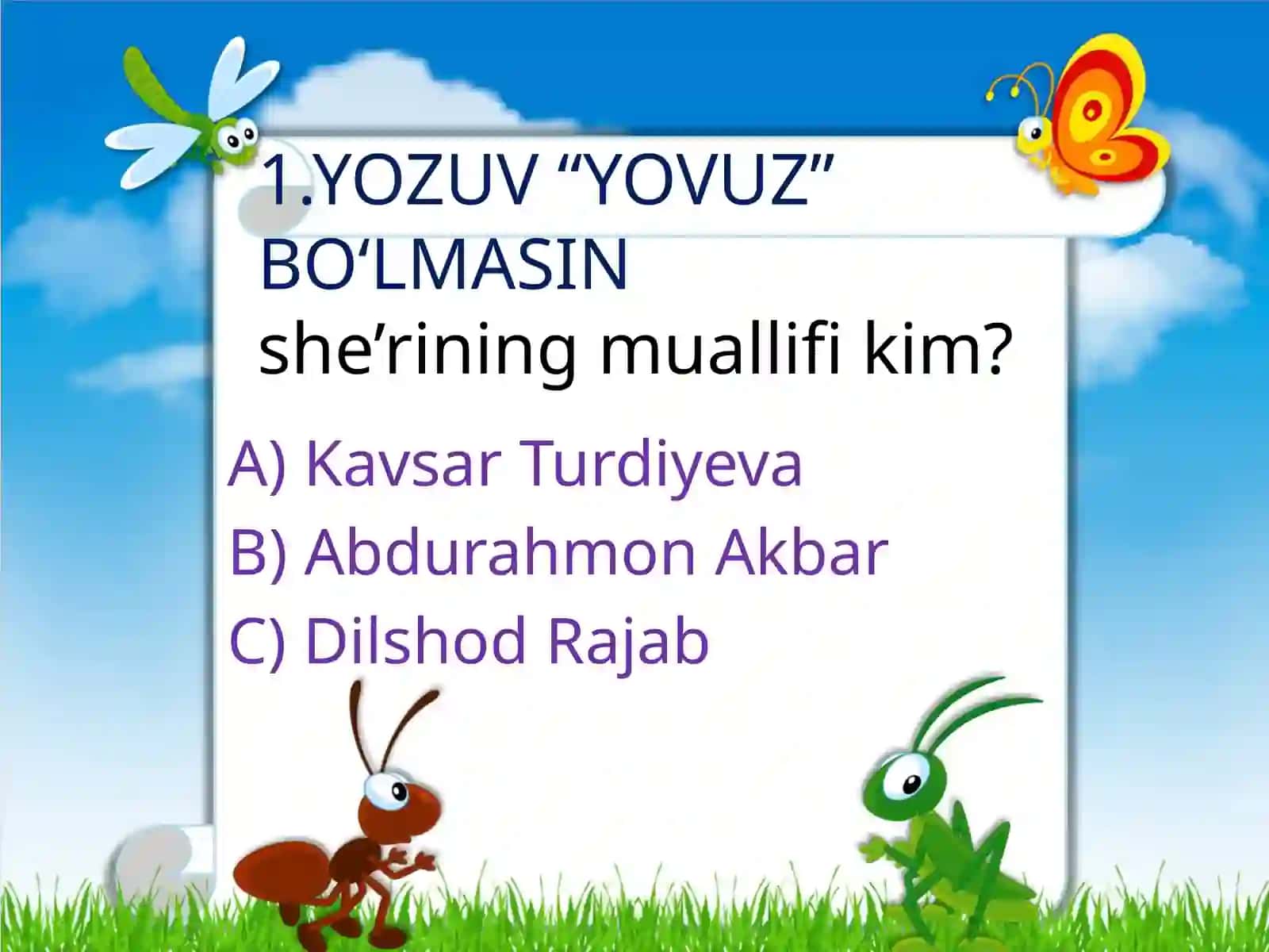 YOZUV “YOVUZ” BO‘LMASIN she’rining muallifi kim? 2